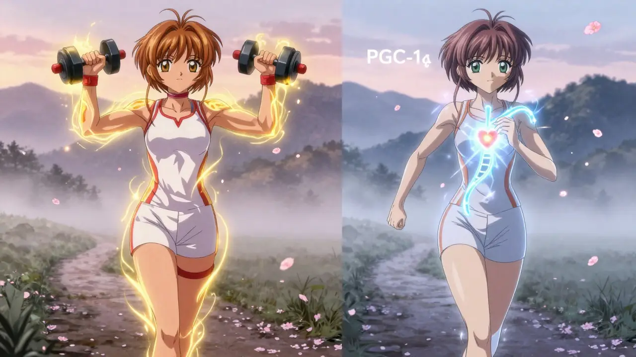 A runner splits into two versions, representing fed and fasted training states.