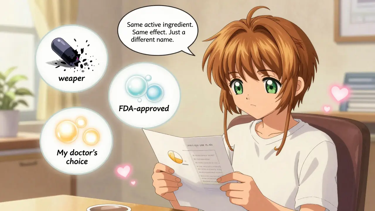 Patient reads a visual guide as fears turn to light, understanding dawns.