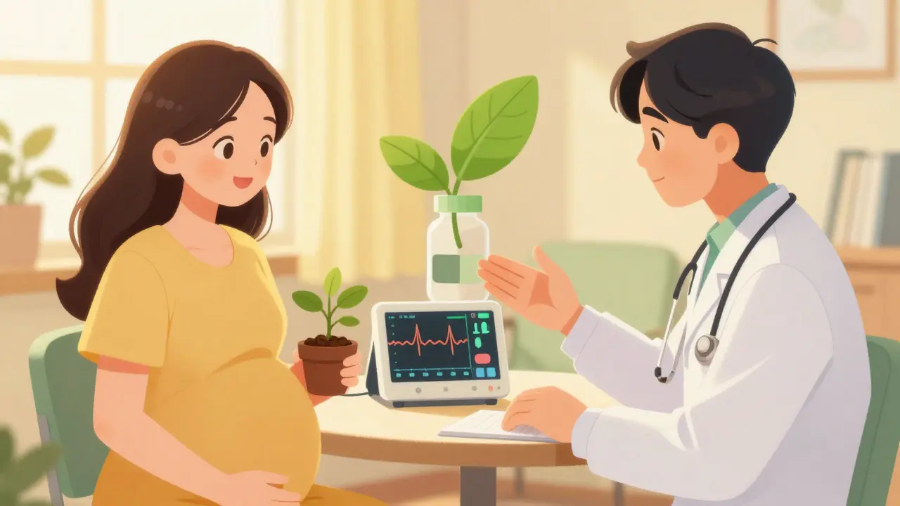 Woman consulting doctor about statin alternatives during pregnancy planning