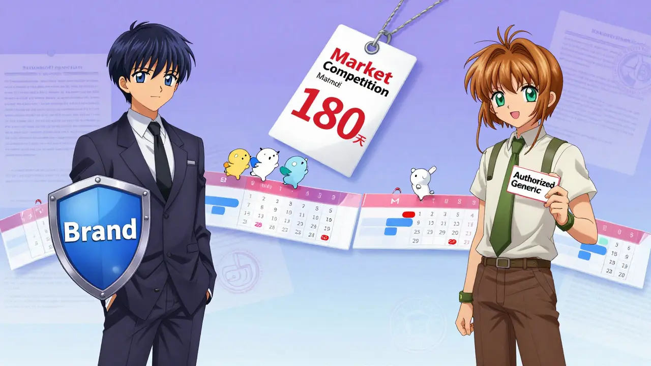 Anime illustration of market competition lowering drug prices