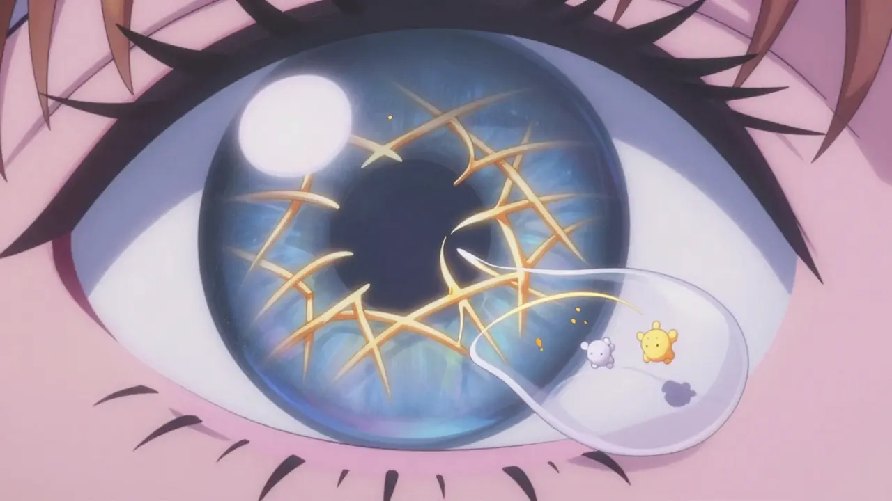 Magical illustration of eye vitreous gel shrinking