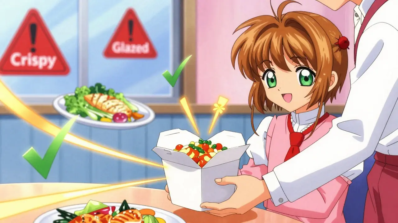 Manga character boxing half meal to control portions magically