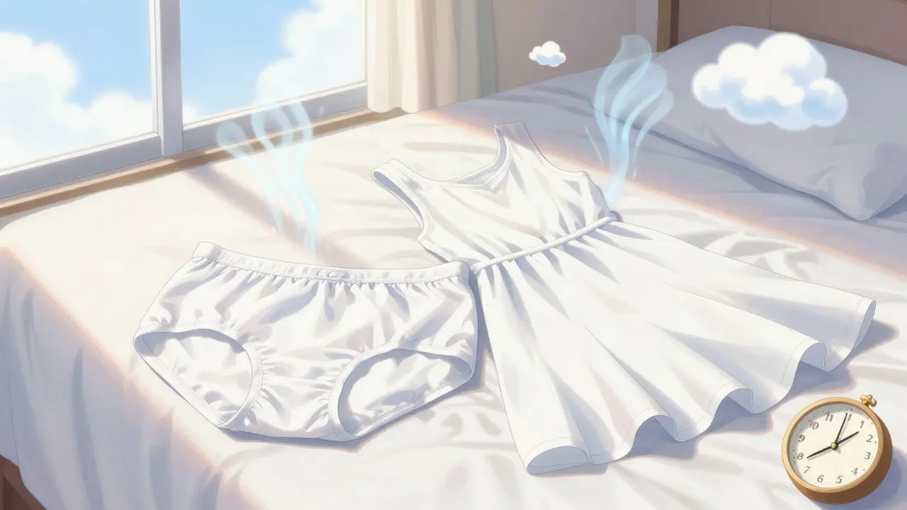 Cotton clothing and clouds symbolizing breathability